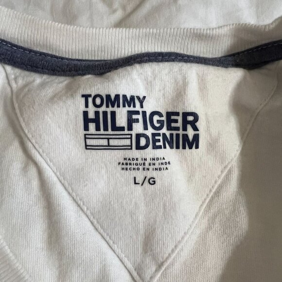 Vintage Tommy Hilfiger T Shirt White size L Mens - Picture 3 of 8